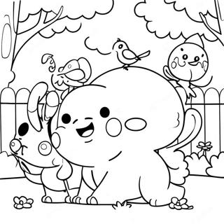 Badanamu Characters Playing In The Park Coloring Page 43473-34870