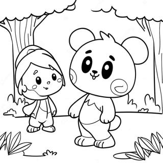 Badanamu Characters Playing In The Park Coloring Page 43473-34871