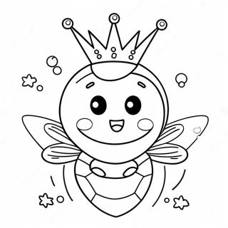 Cute Queen Bee With Sparkling Crown Coloring Page 43483-34876