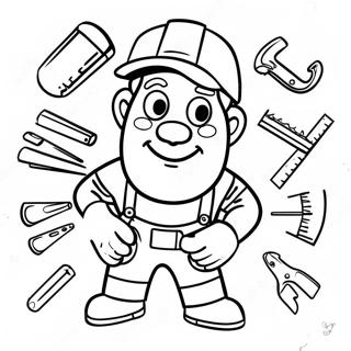 Handyman Hal With Colorful Tools Coloring Page 43503-34890