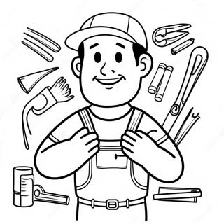 Handyman Hal With Colorful Tools Coloring Page 43503-34891