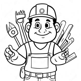 Handyman Hal With Colorful Tools Coloring Page 43503-34892