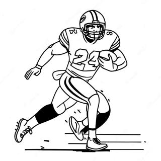 Nick Chubb Running With Football Coloring Page 43523-34902