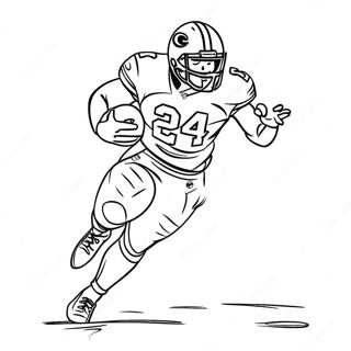 Nick Chubb Running With Football Coloring Page 43523-34904