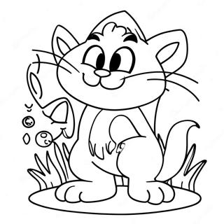 Big The Cat With Fish Coloring Page 43533-34909