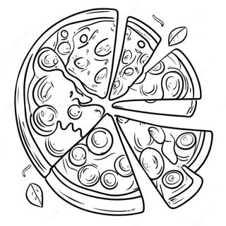 Delicious Pizza With Toppings Coloring Page 43553-34933