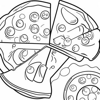 Delicious Pizza With Toppings Coloring Page 43553-34934