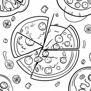 Delicious Pizza With Toppings Coloring Page 43553-34935