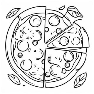 Delicious Pizza With Toppings Coloring Page 43553-34936