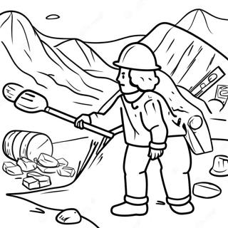 Gold Rush Mining Scene Coloring Page 43562-34931