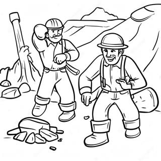 Gold Rush Mining Scene Coloring Page 43562-34932