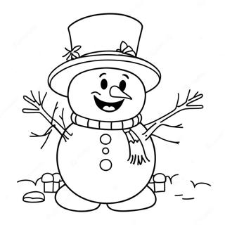 Happy Frosty The Snowman Coloring Page 43583-34955