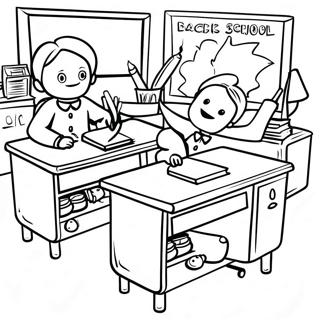 Back To School 2nd Grade Classroom Coloring Page 43592-34959