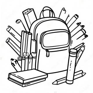 Colorful Back To School Supplies Coloring Page 43593-34961