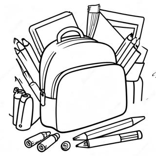 Colorful Back To School Supplies Coloring Page 43593-34964