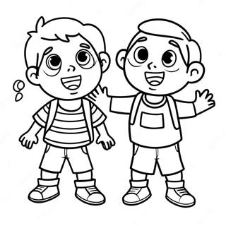 Excited Kids On First Day Of First Grade Coloring Page 43603-34967