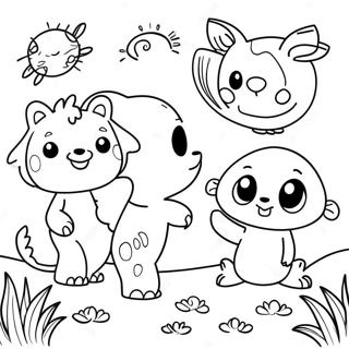 Adorable Animals Celebrating Earth Day Coloring Page 43623-34981