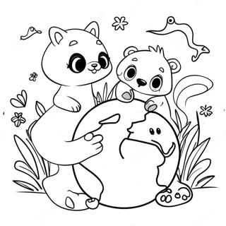 Adorable Animals Celebrating Earth Day Coloring Page 43623-34983