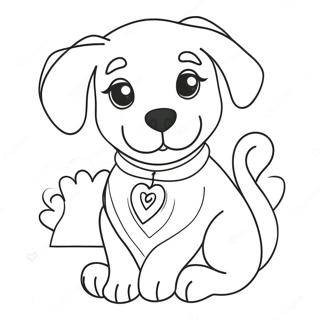 Dog Valentine Coloring Pages