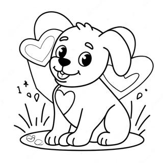 Dog Valentine Coloring Page 43632-34987