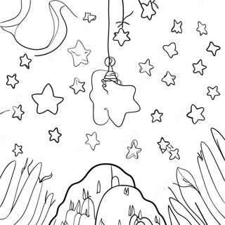 Twinkling Stars Night Sky Coloring Page 43643-35002