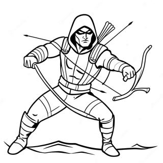 Green Arrow In Action Coloring Page 43693-35038