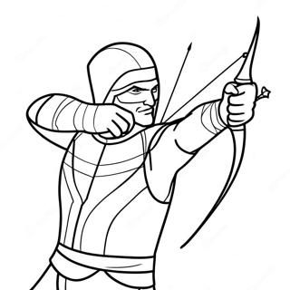 Green Arrow In Action Coloring Page 43693-35039