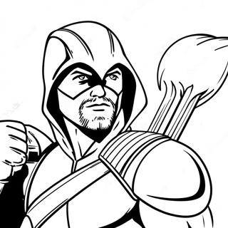 Green Arrow In Action Coloring Page 43693-35040