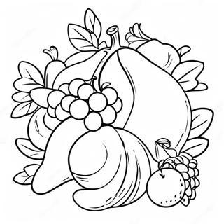 Festive Cornucopia With Fruits Coloring Page 43703-35049