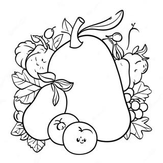 Festive Cornucopia With Fruits Coloring Page 43703-35050