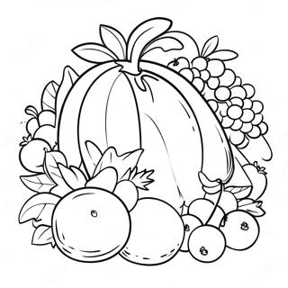 Festive Cornucopia With Fruits Coloring Page 43703-35052