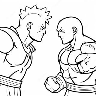 Saitama Vs Garou Intense Battle Coloring Page 43732-35068