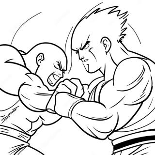 Saitama Punching Garou Coloring Page 43733-35070