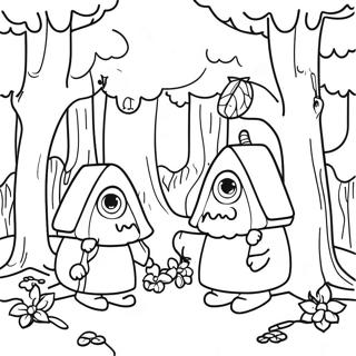 Whimsical Hansel And Gretel Forest Coloring Page 43753-35085