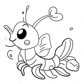 Cute Cartoon Shrimp Coloring Page 43763-35094