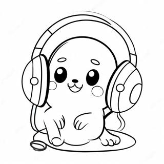 Cute Cartoon Headphones Coloring Page 43773-35106