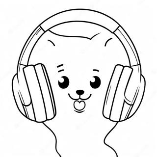 Cute Cartoon Headphones Coloring Page 43773-35107