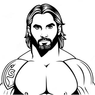 Seth Rollins Wwe Coloring Page 43782-43055