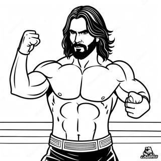 Seth Rollins In Action Coloring Page 43783-35110