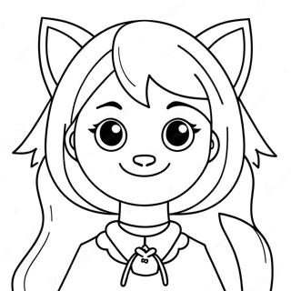 Cat Girl Coloring Page 4381-3671