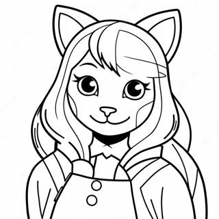 Cat Girl Coloring Page 4381-3672