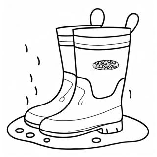 Colorful Rain Boots In Puddles Coloring Page 43843-35157