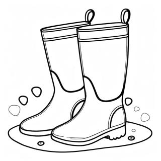 Colorful Rain Boots In Puddles Coloring Page 43843-35158