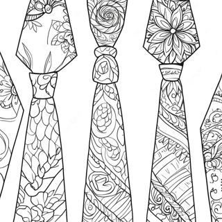 Colorful Ties Coloring Page 43863-35175