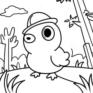 Adventurous Peep Exploring Nature Coloring Page 43873-35184