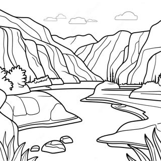 Colorful Missouri River Scene Coloring Page 43883-35189