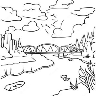 Colorful Missouri River Scene Coloring Page 43883-35191