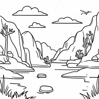 Colorful Missouri River Scene Coloring Page 43883-35192