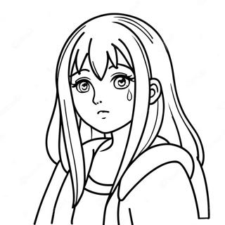 Sad Anime Girl Coloring Pages