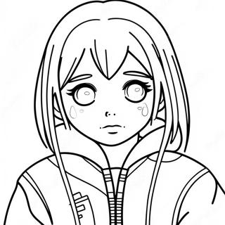 Sad Anime Girl With Tears Coloring Page 43892-35195